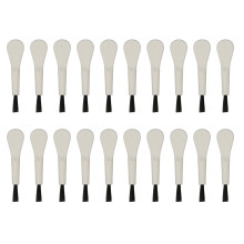 20pcs White Handle Black Hair Cleaning Brush Earwax Removal
