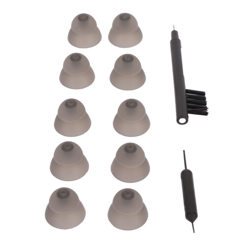 (L 0.5in) 10pcs Sound Aid Double Layer Earbud Tips 0.3in 2