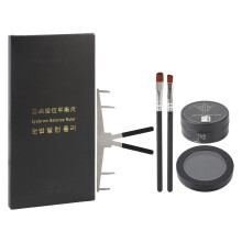 (Black) Microblading-Set mit Edelstahl-Lineal & 2 Pinseln