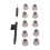 (S 0.3in) 10pcs Sound Aid Double Layer Earbud Tips 0.3in 3