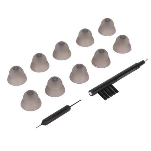 (L 0.5in) 10pcs Sound Aid Double Layer Earbud Tips 0.3in 1