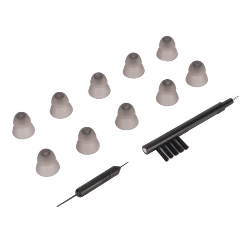 (S 0.3in) 10pcs Sound Aid Double Layer Earbud Tips 0.3in 1