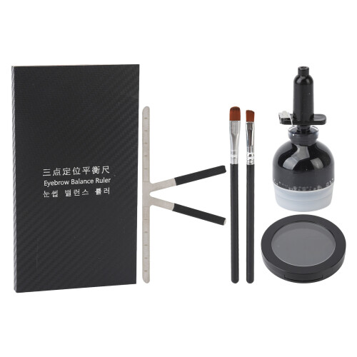 (Black) Augenbrauen-Markierungsset Lineal Pinsel Microblading