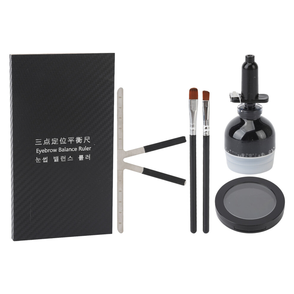 Black (Black) Eyebrow Mapping Kit Ruler String Pigment Brush Set Microblading