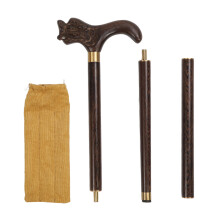 3-teiliger Holz-Stock aus Wenge: Zusammenklappbar & Ergonomisch