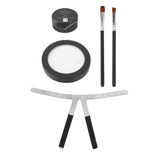 (White) Augenbrauen-Markierungsset mit Schablone & Pinsel 1