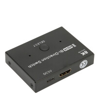 Conmutador direccional HDMI 1x2, 8K60Hz 4K120Hz Plateado