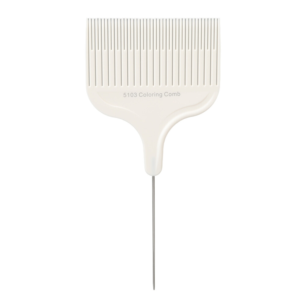 Unisex White (White) Hair Dyeing Comb Steel Needle Pointed Tail Highlights