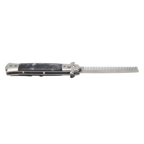 (Wardmaster) Switchblade Comb Automatic Foldable Pocket Hair Beard Moustache Comb 2