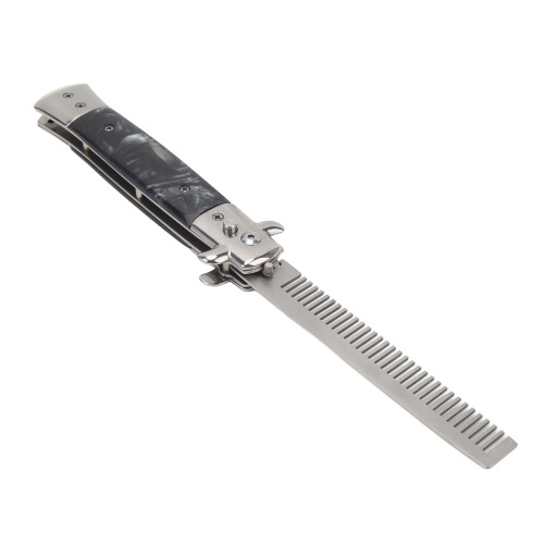 (Wardmaster) Switchblade Comb Automatic Foldable Pocket Hair Beard Moustache Comb 1