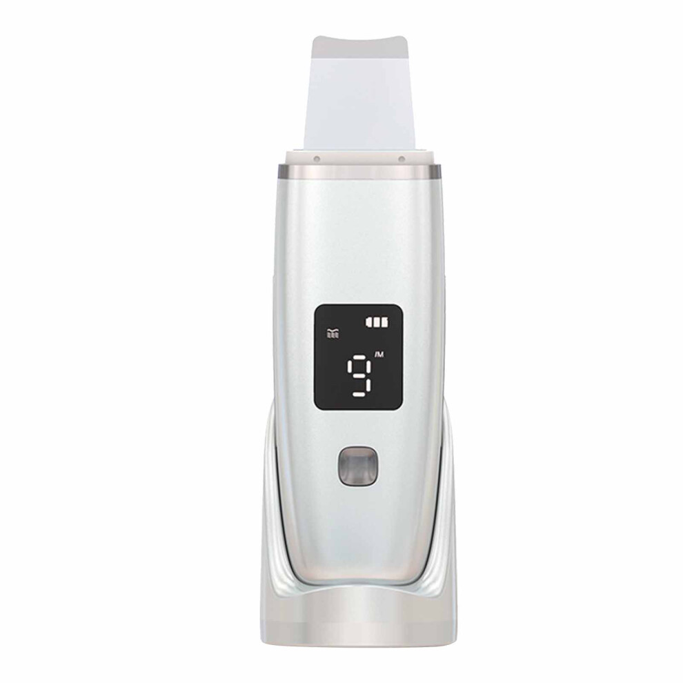 (White) Skin Scrubber Face Spatula 4 Modes Rechargeable Blackhead Remover