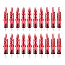 (Red) 20PCS Tattoo Cartridges Ballpoint Pen Elastic Spring Translucent Black