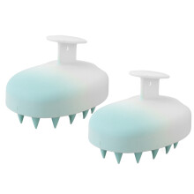 (Blue) 2x Shampoo-Bürste Silikon Kopfhautmassage Rosa