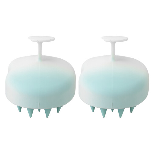 (Blue) 2x Shampoo-Bürste Silikon Kopfhautmassage Rosa 1