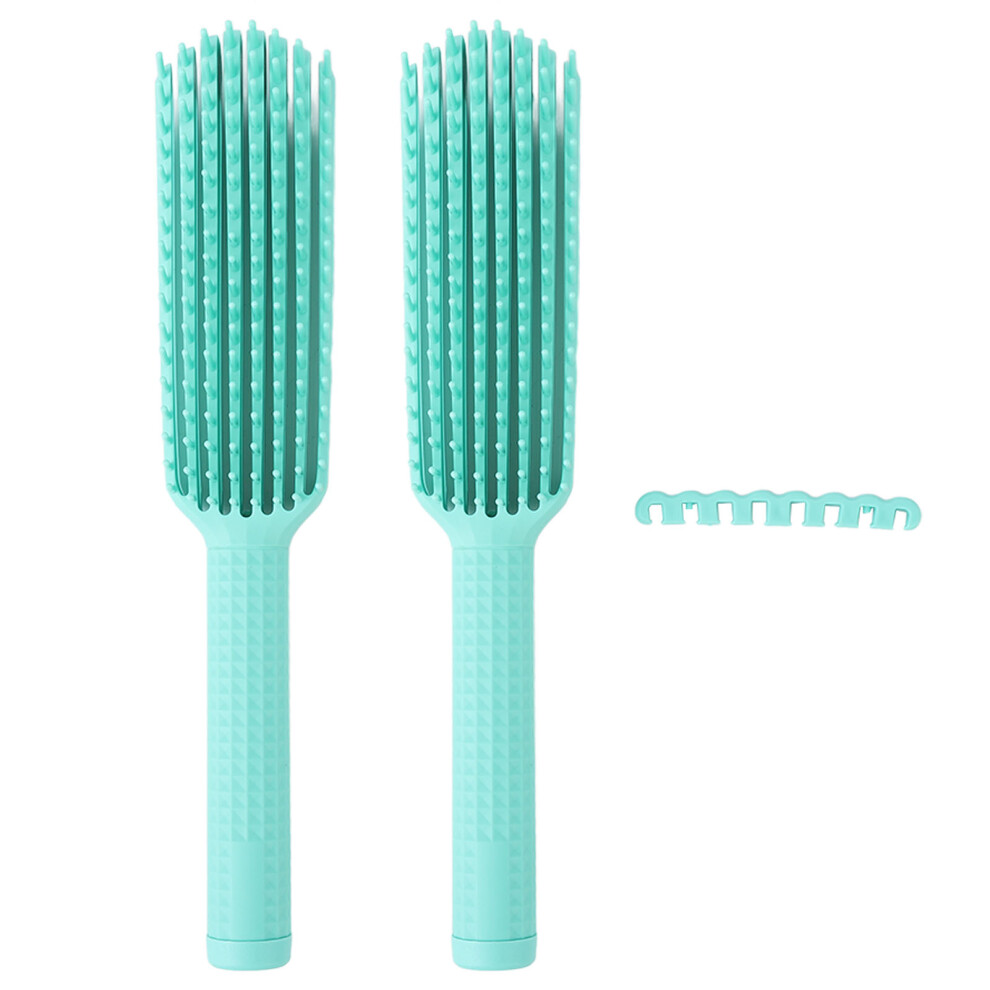 Hair Brush Massage Detangling 8 Rows Comb for Wet Dry Long Hair 2pcs