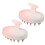 (Pink) 2x Shampoo-Bürste Silikon Kopfhautmassage Rosa 2