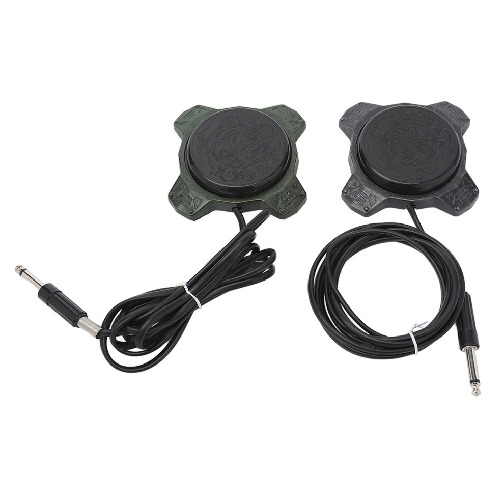 2Pcs Tattoo Foot Pedal Switch Slip Resistant 1.85M Cable Green Silver 461605405414