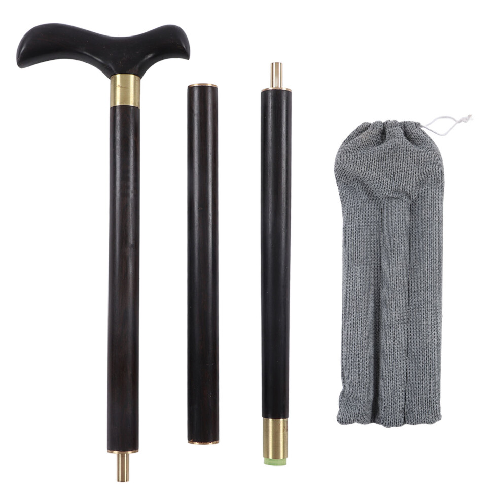 African Blackwood Detachable Walking Stick Ergonomic 3-Section Cane