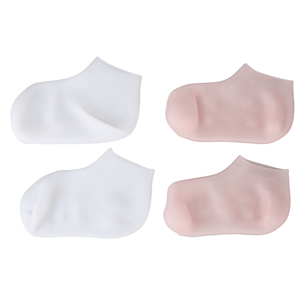 2 Pairs Silicone Moisturizing Socks Dry Cracked Feet Care Softening