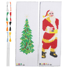 2 Set Handbroderade Bokmärken Jul Cross Stitch Diy Kit