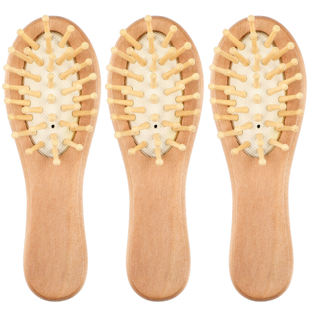 Artibetter 3Pcs Multi Color Wooden Hair Combs Airbag Massage Brushes For All Hair