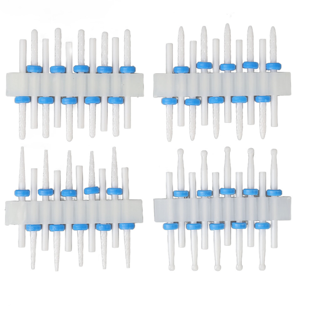 40Pcs Nail Drill Bits with Holder Ceramic Set