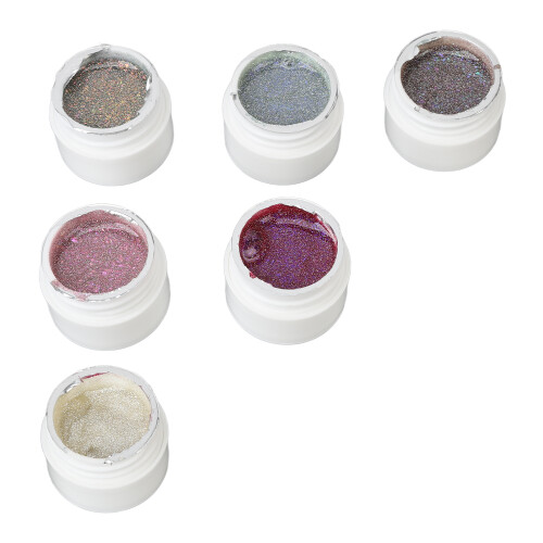 Glitter-Nagellack-Set 6 Farben Holografisch UV-Entfernbar 1