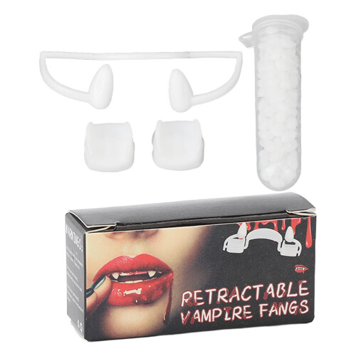 Denti finti con zanne retrattili per Halloween