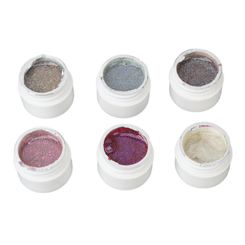 Glitter-Nagellack-Set 6 Farben Holografisch UV-Entfernbar 2