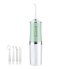 (Green) Elektrischer Zahnspüler 4 Aufsätze - Tragbarer Wasserflosser Grün