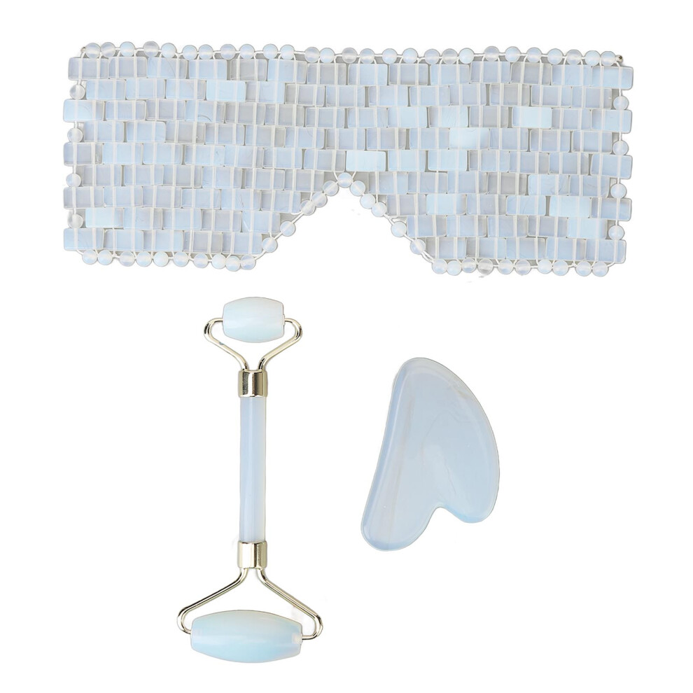 3pcs Jadestone Eye Pad Weaved Gua Sha Roller