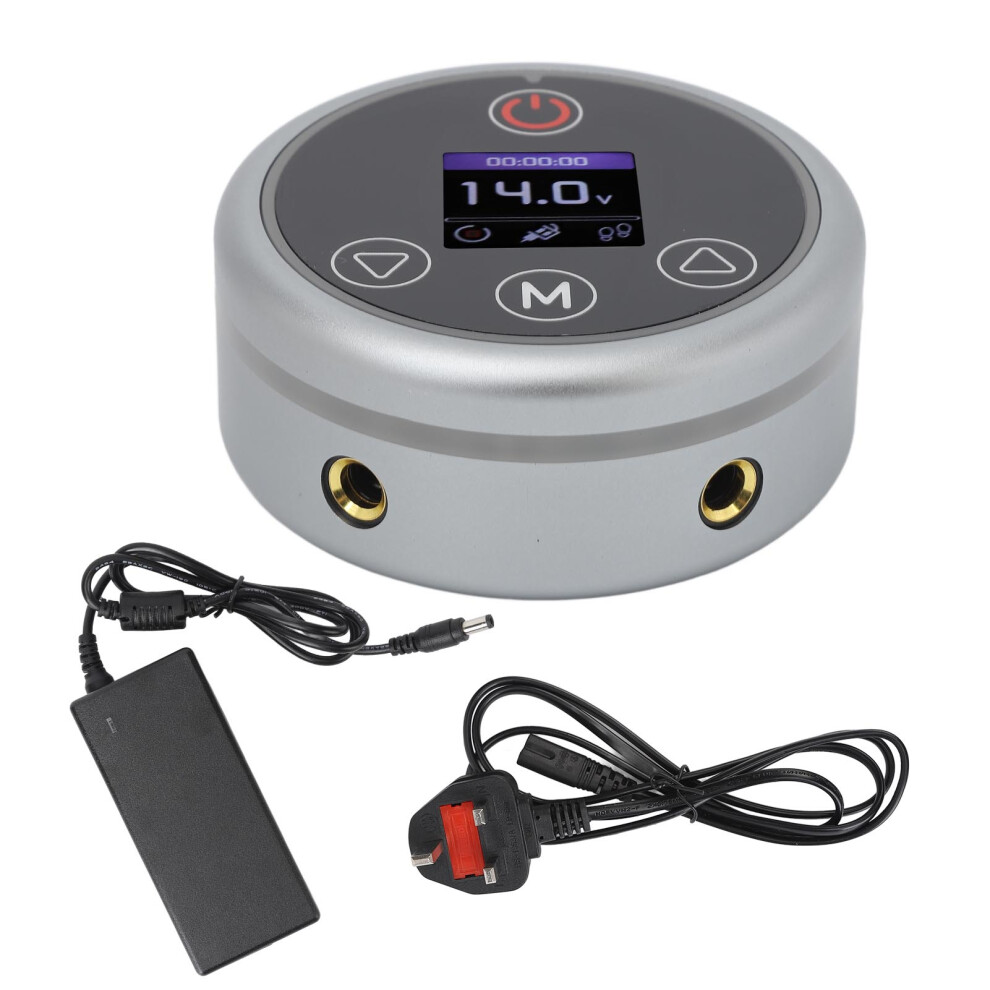 (UK Plug) Tattoo Power Supply Dual Output LCD Touch Screen 2 Modes 100-240V EU