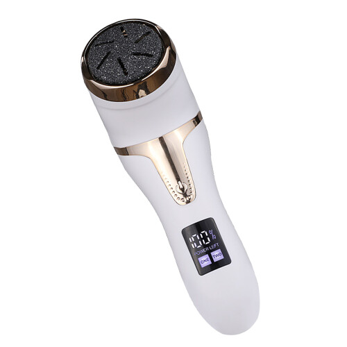 (White) Electric Foot Callus Remover LCD 3 Grinding Heads 2
