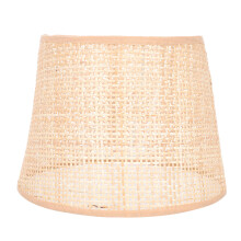 1Lampenkap Van Hout En Ijzer Voor Bedlampje, Rotan Design