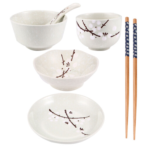 1Ensemble Japonaise Céramique Bois Clair Pour Maison
