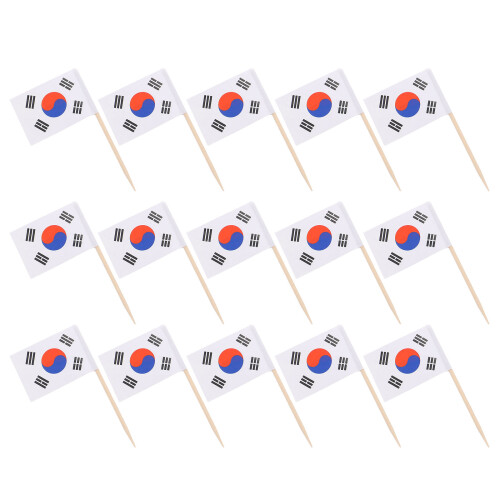 200Pcs Engångs Matflaggor Cocktail Toppingar Fruktpinnar För