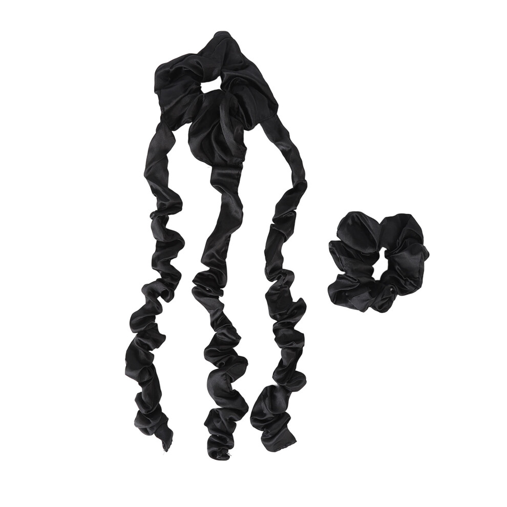 Black (Black) Heatless Hair Curler Scrunchie Headband Sleeping Rollers Leopard Print
