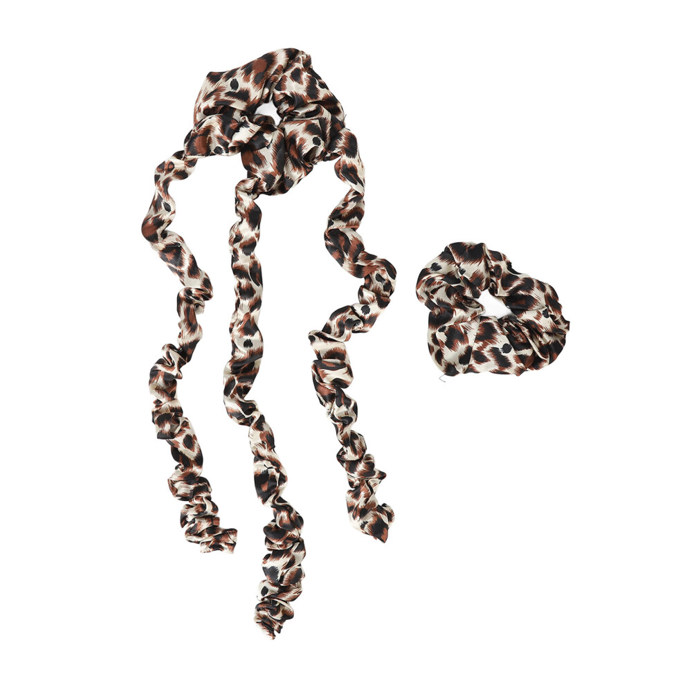 (Leopard Print) Heatless Hair Curler Scrunchie Headband Sleeping Rollers Leopard Print