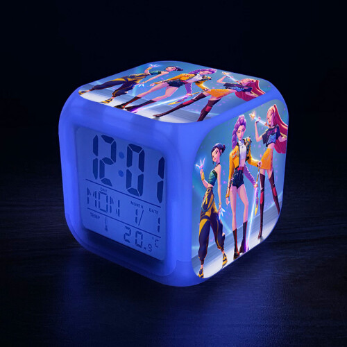 K-pop Demon Hunters Clock with LED Night Light(8)