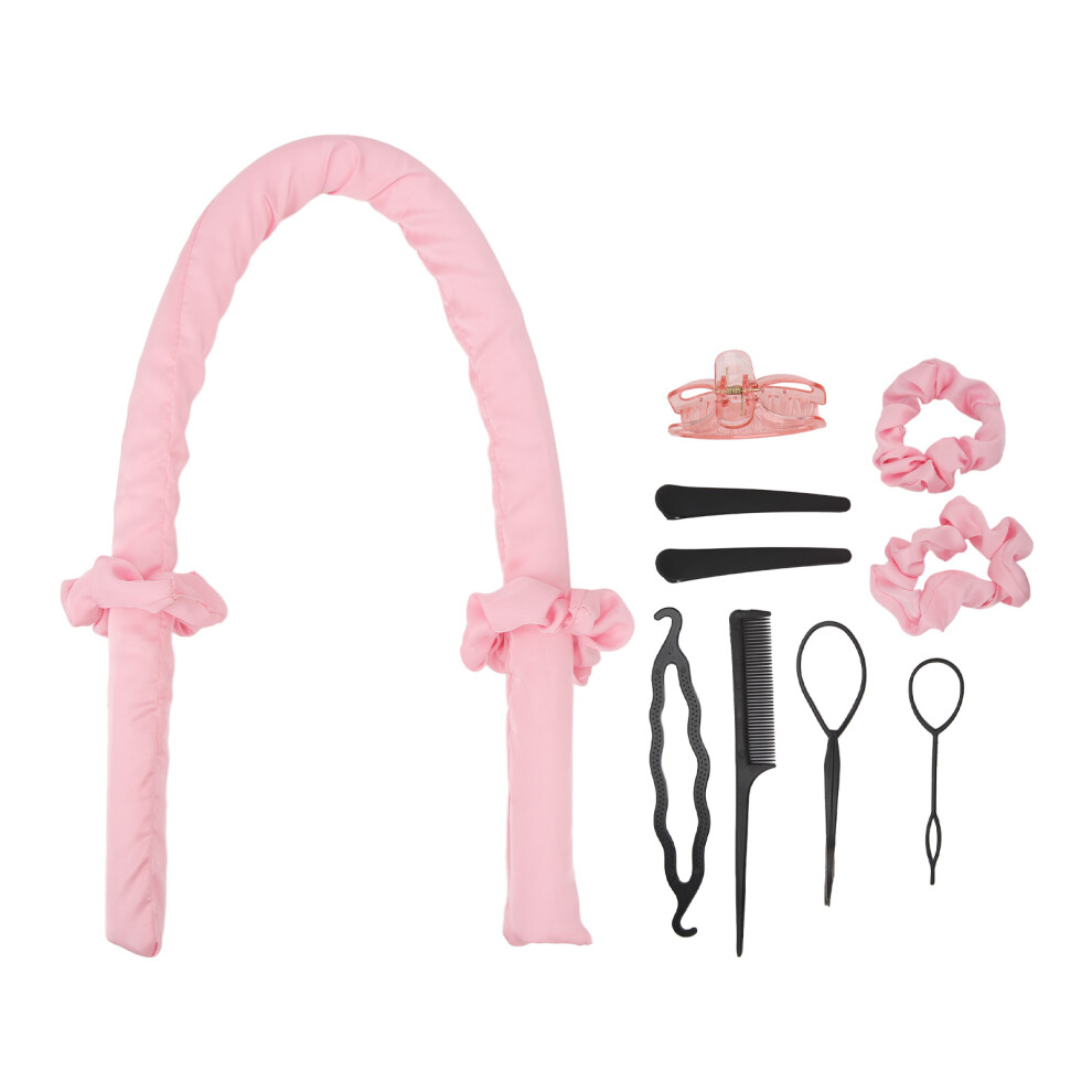 Pink/Blue () 10Pcs Heatless Curling Rod Headband Clips Diy Curls Rollers