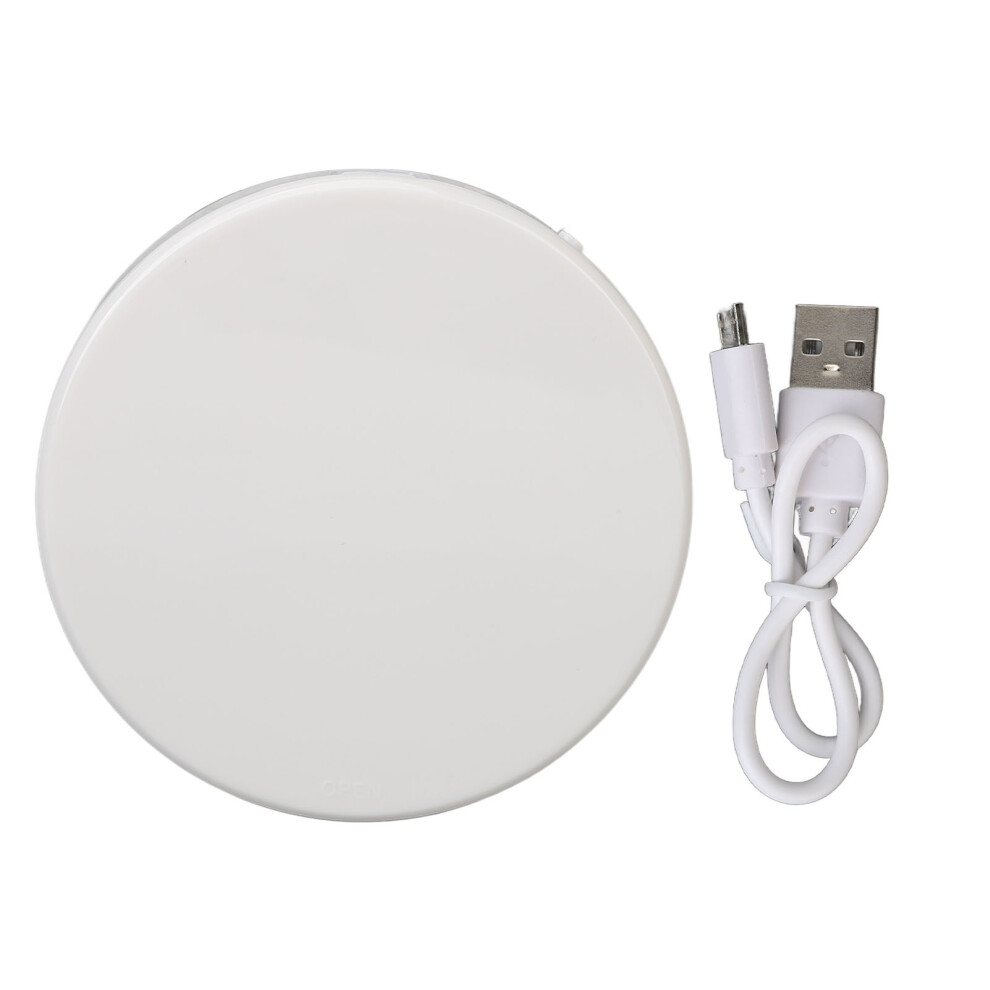 White (White) 3X Magnifying Compact Mirror Led Rechargeable Foldable Makeup Mirror