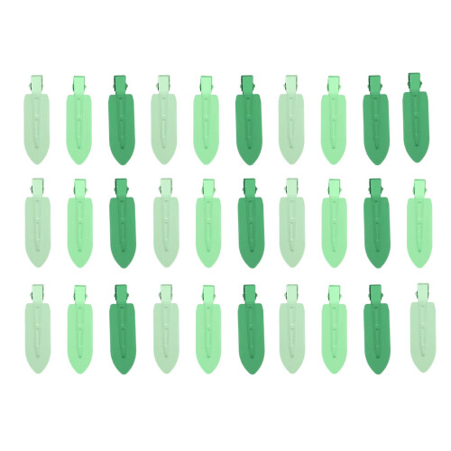 30 Stk Blattform Haar-Duck-Clips ohne Knitter Grün