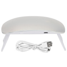 (Silver) Lampada Unghie UV LED Piegabile Portatile 6W Argento