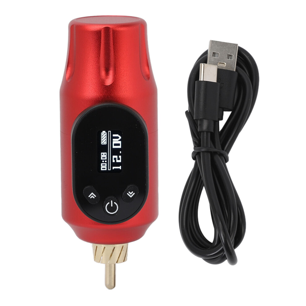 () Wireless Tattoo Power Supply Oled Display Rca Battery 2000Mah Red/Black 461605410807