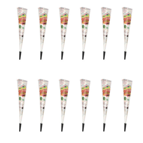 12pcs Waterproof Semi Permanent Tattoo Paste Cone 2