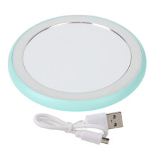 (Fruit Green) Kompakter LED-Makeupspiegel USB wiederaufladbar rund himmelblau