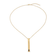 (Gold) Angstlöser-Halskette Edelstahl 6cm Goldener Anhänger