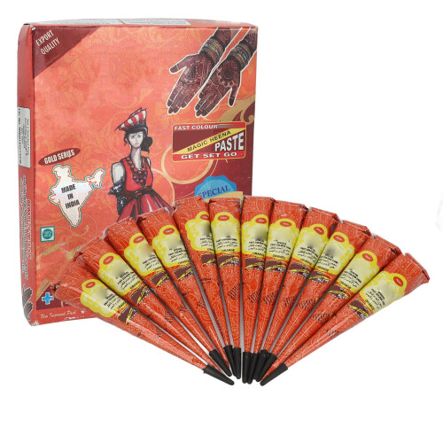 12pcs Sweat Proof Tattoo Paste Cone Orange