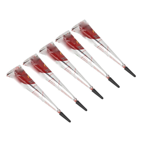 12pcs 25g Temporary Tattoo Paste Cone Shaped 5-7 Days Cherry Red 2