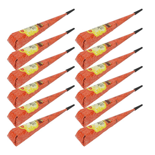 12pcs Sweat Proof Tattoo Paste Cone Orange 1